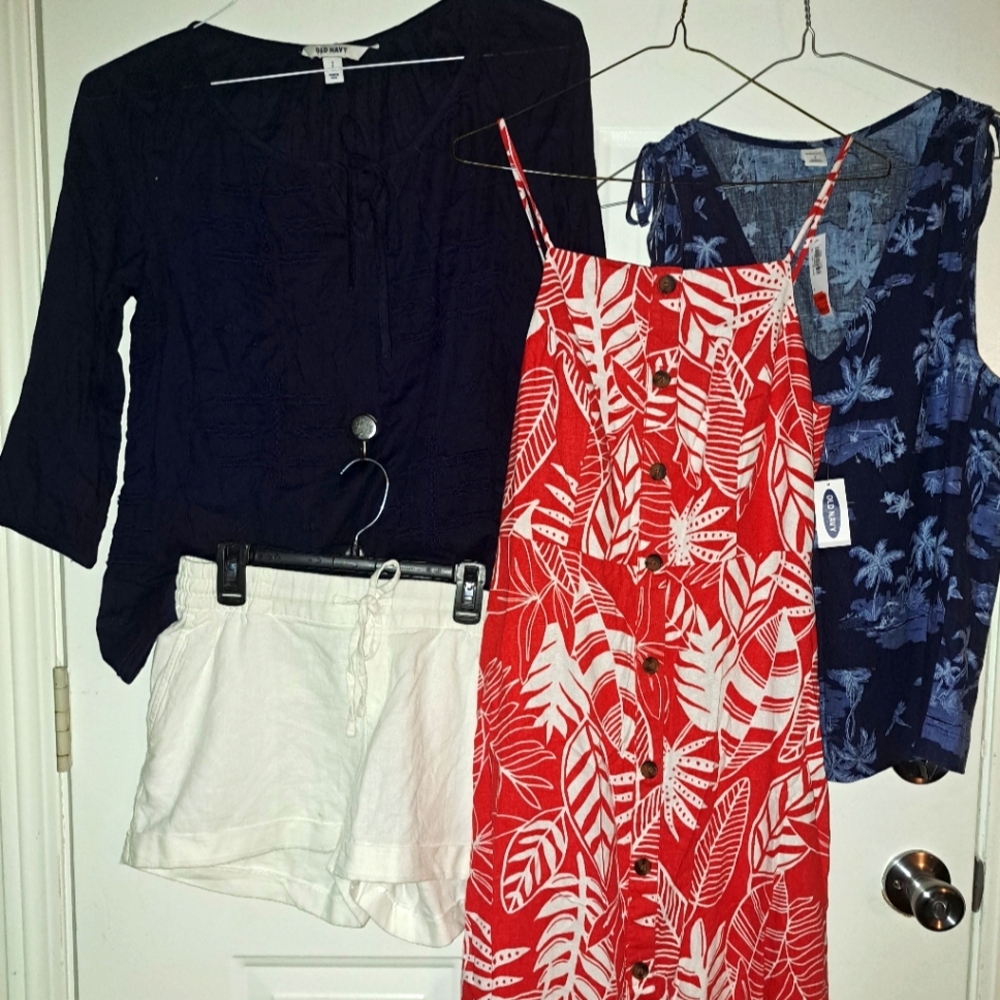 Nwt Summer Tropical Lot of 4 $125 Linen Island Life Old Navy Size Small Hawaii